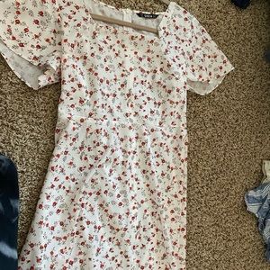 Shein Red/White Flower dress- Size M